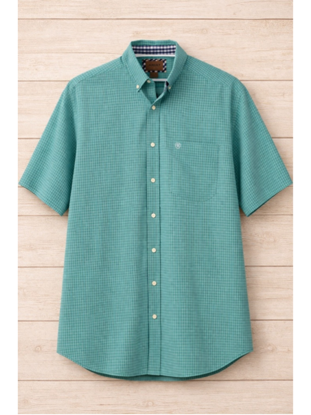Ariat Men’s Large Wrinkle Free Plaid Button Down Shirt Green Western Casual 
…Gr